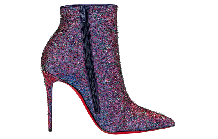 Order (W) Christian Louboutin x Louboutin Satin Pointed Toe Ankle Boot 10cm 'Ungu' 1230082M024