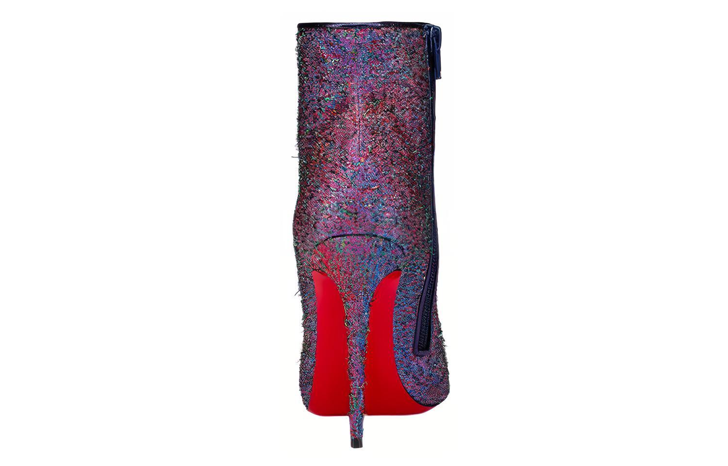 Shop CL 路鉑廷 綢緞 尖頭 短靴 10cm 女款 紫色