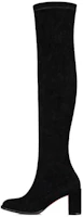 (Women) Christian Louboutin CL x Louboutin Velvet Zip Round Toe Block Heel Thigh High Boots 7cm 'Black' 3230745BK01 (Women) Christian Louboutin CL x Louboutin Velvet Zip Round Toe Block Heel Thigh High Boots 7cm 'Black' 3230745BK01