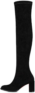 (W) Bot Thigh High Christian Louboutin CL x Louboutin Hak Blok Beludru 7cm 'Black' 3230745BK01 Buy (W) Bot Thigh High Christian Louboutin CL x Louboutin Hak Blok Beludru 7cm 'Black' 3230745BK01