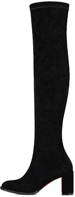 (Women) Christian Louboutin CL x Louboutin Velvet Zip Round Toe Block Heel Thigh High Boots 7cm 'Black' 3230745BK01 Buy (Women) Christian Louboutin CL x Louboutin Velvet Zip Round Toe Block Heel Thigh High Boots 7cm 'Black' 3230745BK01