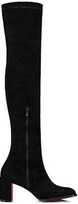 (Women) Christian Louboutin CL x Louboutin Velvet Zip Round Toe Block Heel Thigh High Boots 7cm 'Black' 3230745BK01 Order (Women) Christian Louboutin CL x Louboutin Velvet Zip Round Toe Block Heel Thigh High Boots 7cm 'Black' 3230745BK01