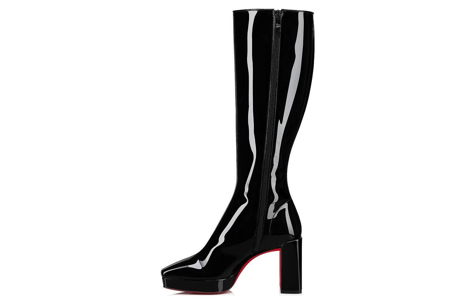 (Women) Christian Louboutin CL x Platini Calfskin High-Top Sneakers 9cm 'Black Comfort' 3230723B439