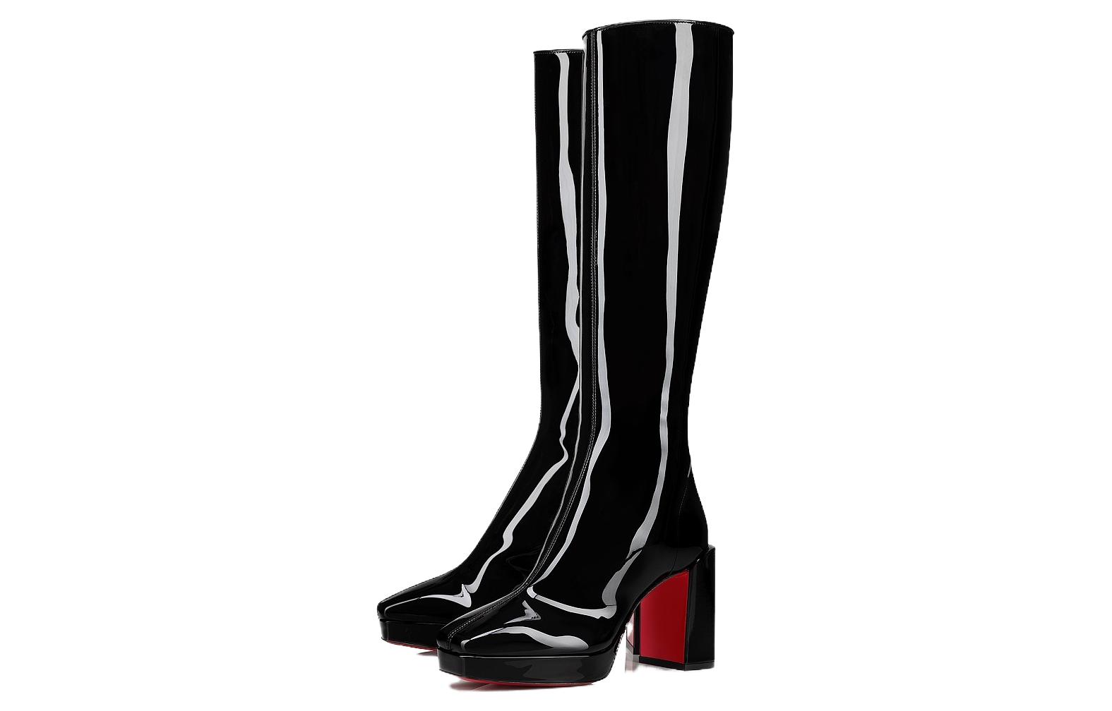 Lookbook (W) Christian Louboutin CL x Platini Sneakers Alti in Pelle 9cm ''Black Comfort'' 3230723B439