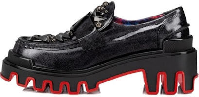 (Women) Christian Louboutin CL x Platini Patent Leather Round Toe Slip-On Platform Loafers 'Black' 32309595569 (Women) Christian Louboutin CL x Platini Patent Leather Round Toe Slip-On Platform Loafers 'Black' 32309595569