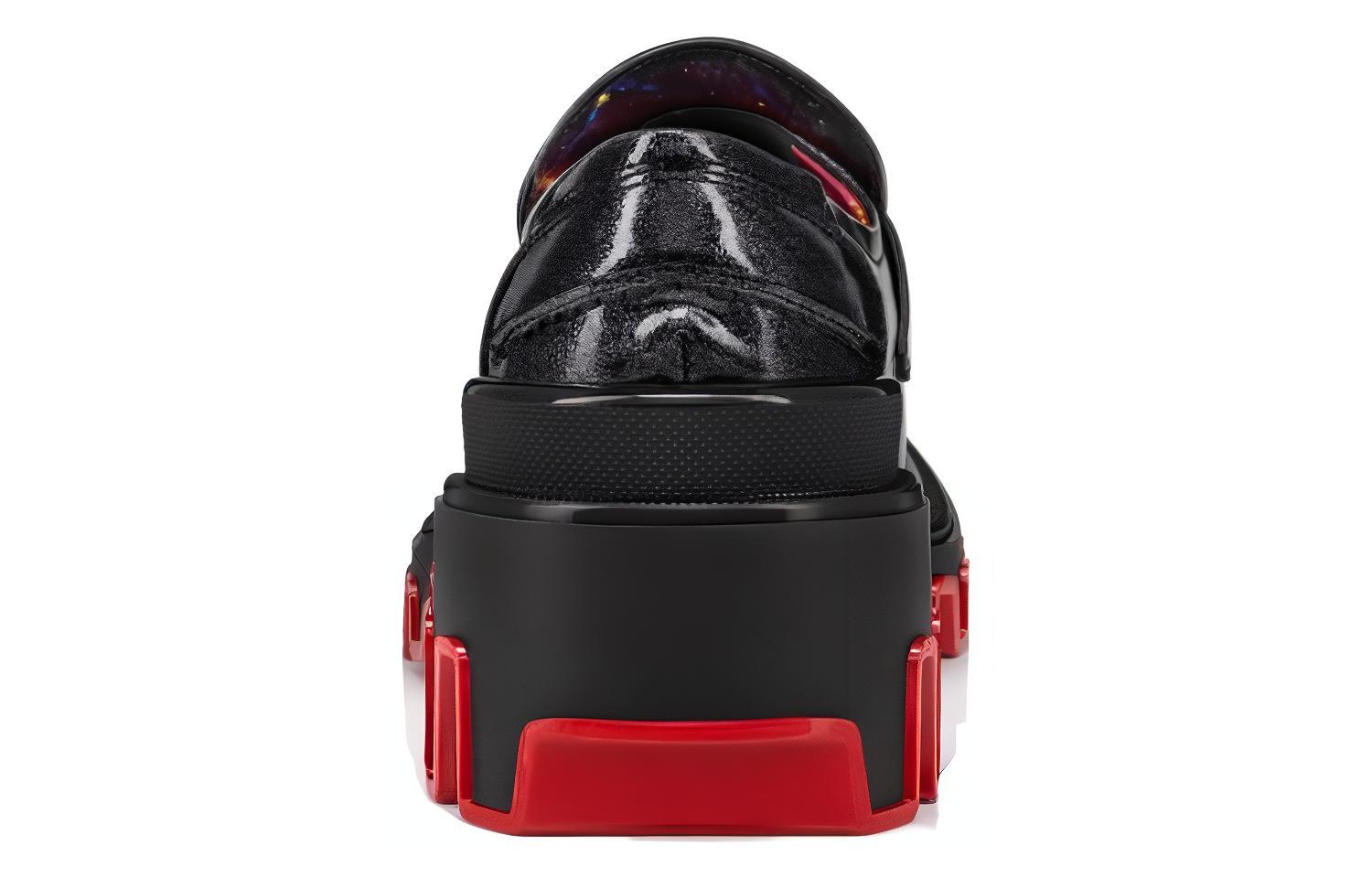 Shop (W) Christian Louboutin CL x Platini Zwarte Leren Slip-On Platform Loafers 32309595569