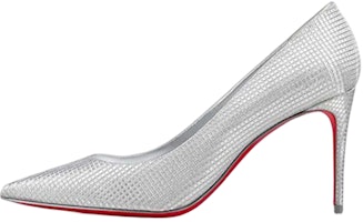 (Women) Christian Louboutin CL x Platinum Kate 'Silver Knit Pointed Toe Stiletto' 1221323S211 (Women) Christian Louboutin CL x Platinum Kate 'Silver Knit Pointed Toe Stiletto' 1221323S211
