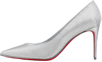 (Women) Christian Louboutin CL x Platinum Kate 'Silver Knit Pointed Toe Stiletto' 1221323S211 (Women) Christian Louboutin CL x Platinum Kate 'Silver Knit Pointed Toe Stiletto' 1221323S211