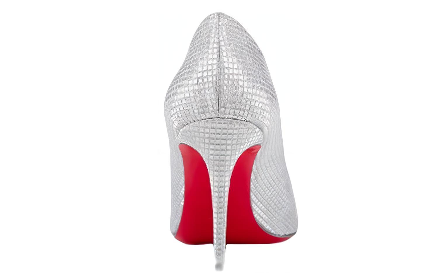 Shop (W) Christian Louboutin CL x Platinum Kate 'Tacón de Aguja Plateado Punta Fina' 1221323S211