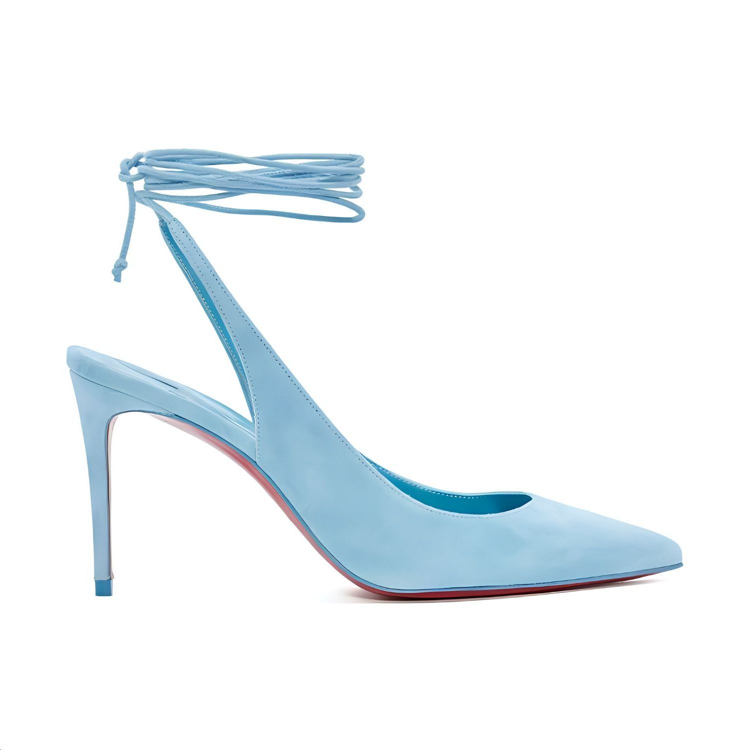 (W) Christian Louboutin CL Platinum Leather Fashion Slide 'Blue Open-Heel' 圖 2