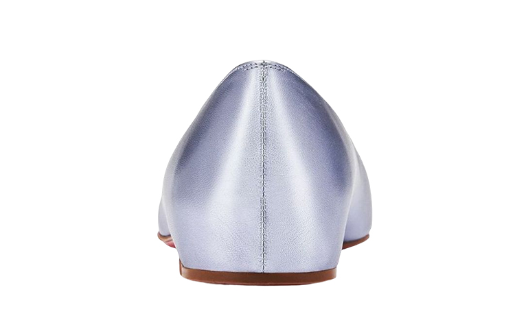 (W) Christian Louboutin CL Platinum Leather Pointed Ballet Flats 'Blue' 圖 5