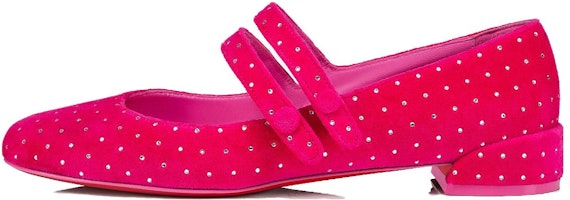 (Women) Christian Louboutin CL x Prada Velour Round Toe Slip-On 'Pink' 12405375766 (Women) Christian Louboutin CL x Prada Velour Round Toe Slip-On 'Pink' 12405375766