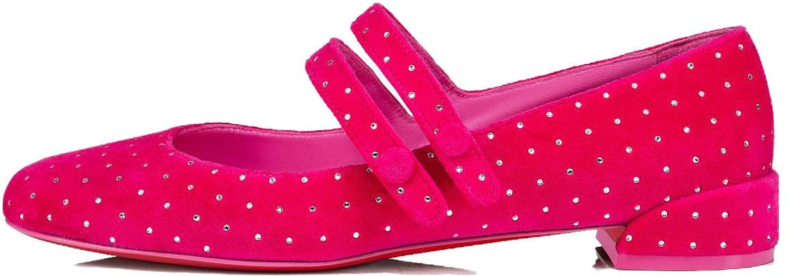 (Women) Christian Louboutin CL x Prada Velour Round Toe Slip-On 'Pink' 12405375766 Buy (Women) Christian Louboutin CL x Prada Velour Round Toe Slip-On 'Pink' 12405375766