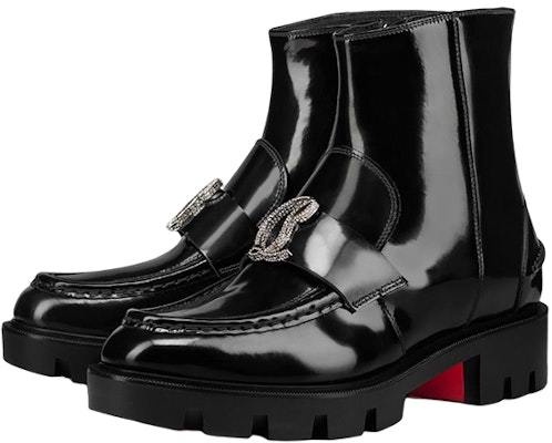 (Women) Christian Louboutin CL x Roobertin Leather Rhinestone Embellished Ankle Boot 'Black' 1230505BK01 Order (Women) Christian Louboutin CL x Roobertin Leather Rhinestone Embellished Ankle Boot 'Black' 1230505BK01