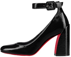 (Women) Christian Louboutin CL x So Sab 85 'Black Fabric Retro Round-Toe Block-Heel' 1230079B439 (Women) Christian Louboutin CL x So Sab 85 'Black Fabric Retro Round-Toe Block-Heel' 1230079B439