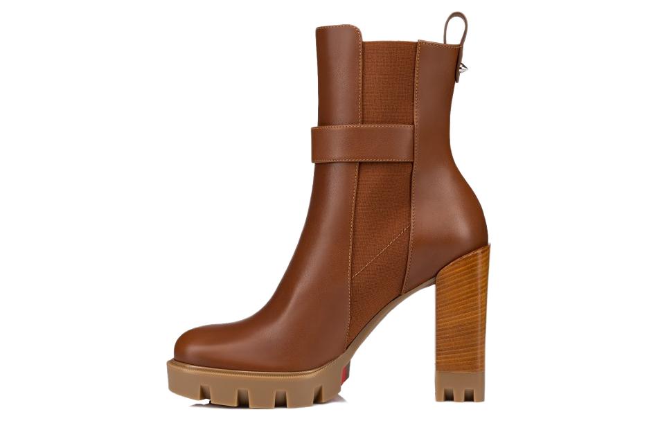 (W) Christian Louboutin CL Timberland Chelsea Lug 'Brown Calfskin'