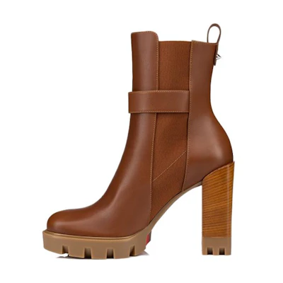 (W) Christian Louboutin CL Timberland Chelsea Lug 'Brown Calfskin'