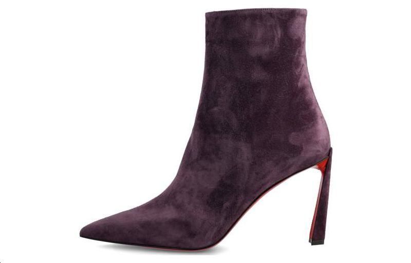 (W) Christian Louboutin Clarks Leather Ankle Boot 'Purple CMFT'