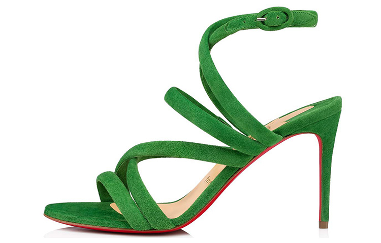 (W) Christian Louboutin Cleissimo 'Green Suede'