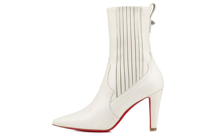 (W) Christian Louboutin Clot Timberland Boot 'White Leather Slip-On'