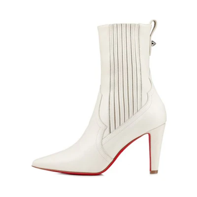 (W) Christian Louboutin Clot Timberland Boot 'White Leather Slip-On'