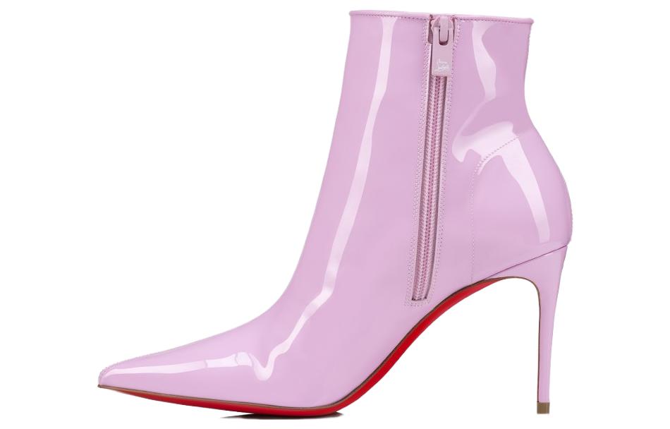 (Women) Christian Louboutin CLUB Platinum Sporty Kate 'Pink Pointed-Toe Ankle Boot' 3230020P841