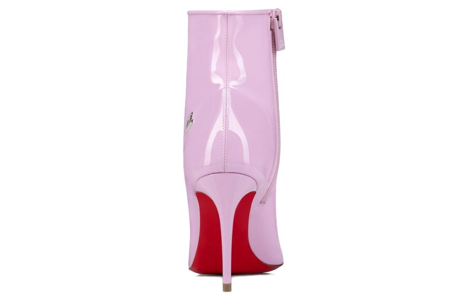 Shop CL路铂廷 Sporty Kate 皮革 時尚尖頭 短靴 8.5cm 女款 粉色