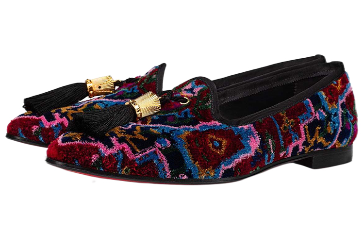 (W) Christian Louboutin Cotton Fabric 'Fashion Embroidery Purple-Red' 圖 3