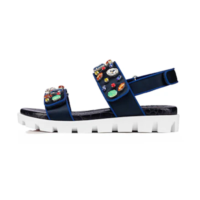(W) Christian Louboutin Dame Anne Flat 'Dark Blue'