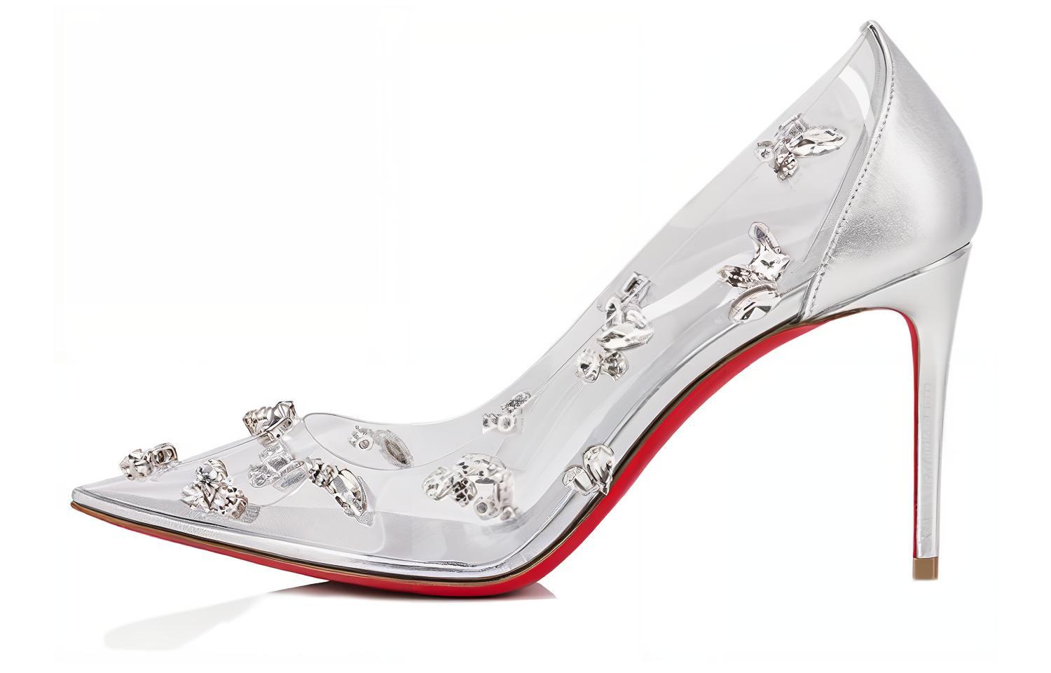 (Women) Christian Louboutin Degraqueenie PVC 'Silver Stiletto' 3230577S211