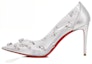 Buy (W) Christian Louboutin Degraqueenie PVC 'Silver Stiletto' Tumit Tinggi Perak 3230577S211