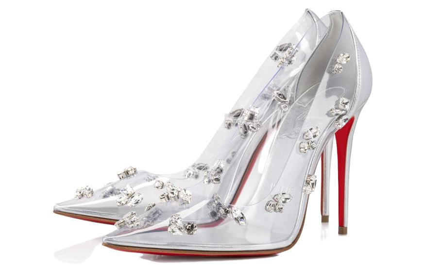 Lookbook CL路鉑廷 Degraqueenie 時尚尖頭 細跟 高跟鞋 10cm 女款 銀色