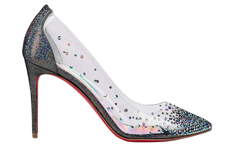Order (W) Christian Louboutin Degrastrass PVC 'Punta de Cristal Plateado' 3211147J742