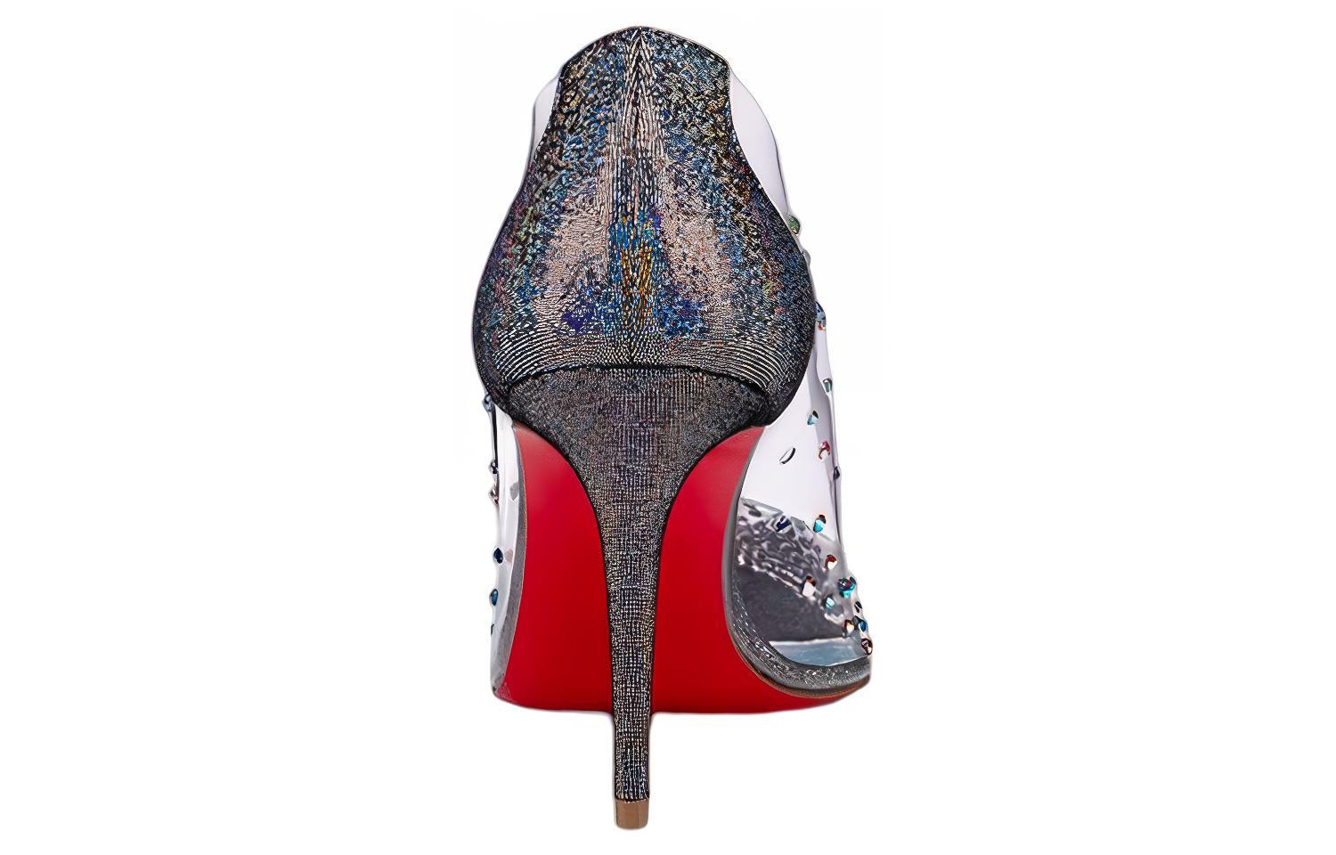 Shop (W) Christian Louboutin Degrastrass PVC 'Punta de Cristal Plateado' 3211147J742