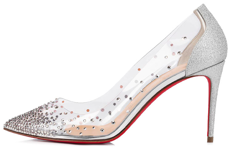 (W) Christian Louboutin Desgastrass 85 'Silver'