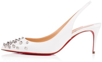 (Women) Christian Louboutin Drama Sling 'White' 3180437W083 (Women) Christian Louboutin Drama Sling 'White' 3180437W083