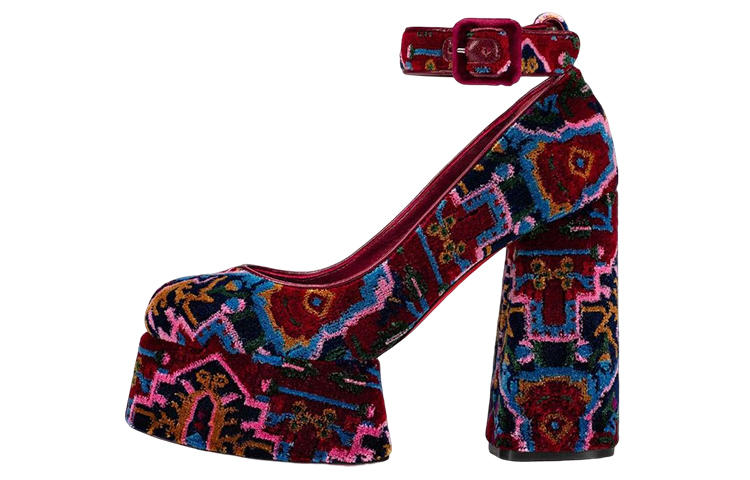 (Women) Christian Louboutin Embellished Buckle Espadrille Wedge 'Multicolor' 3221171T701