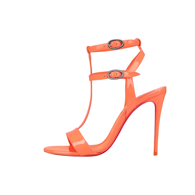 (Women) Christian Louboutin Fashion Calfskin Sandal 'Orange' 1220189O215