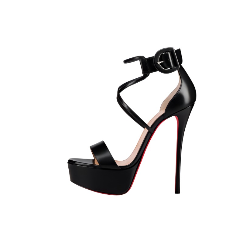 Buy (Women) Christian Louboutin Fashion Leather High-Heeled Sandal 'Black' 1190566BK01
