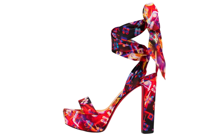 (W) Christian Louboutin Fashion Nylon Sandals 'Red'