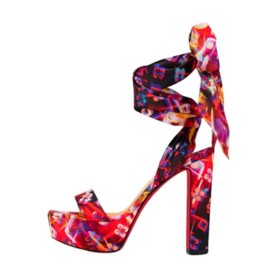 (W) Christian Louboutin Fashion Nylon Sandals 'Red'