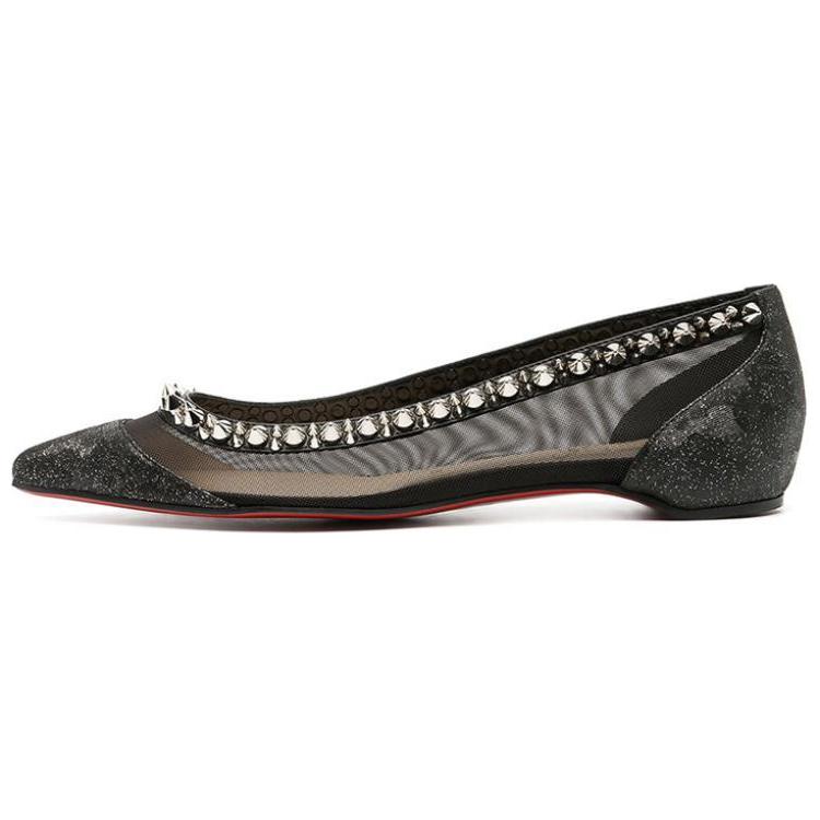 (W) Christian Louboutin Flat 'Black Studs'