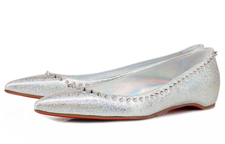 (W) Christian Louboutin Flat 'Silver Studs' 圖 2