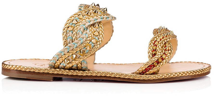 (Women) Christian Louboutin Flat Sandals 'Yellow Woven' 3190548G001 Order (Women) Christian Louboutin Flat Sandals 'Yellow Woven' 3190548G001