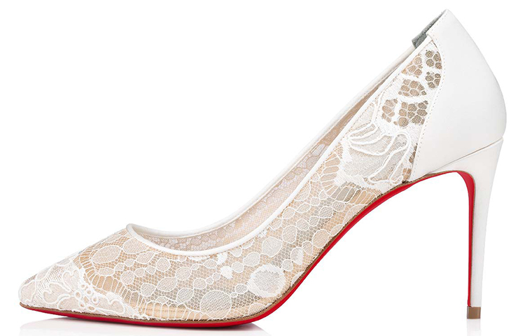 (W) Christian Louboutin Follies Lace 'White'