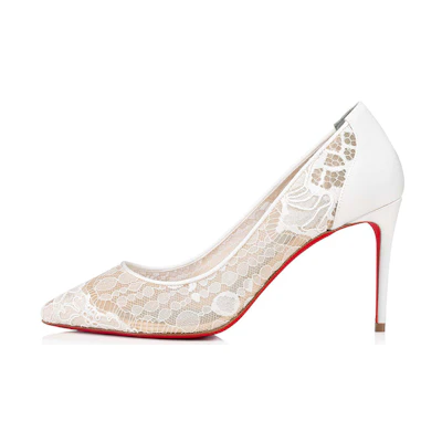 (W) Christian Louboutin Follies Lace 'White'