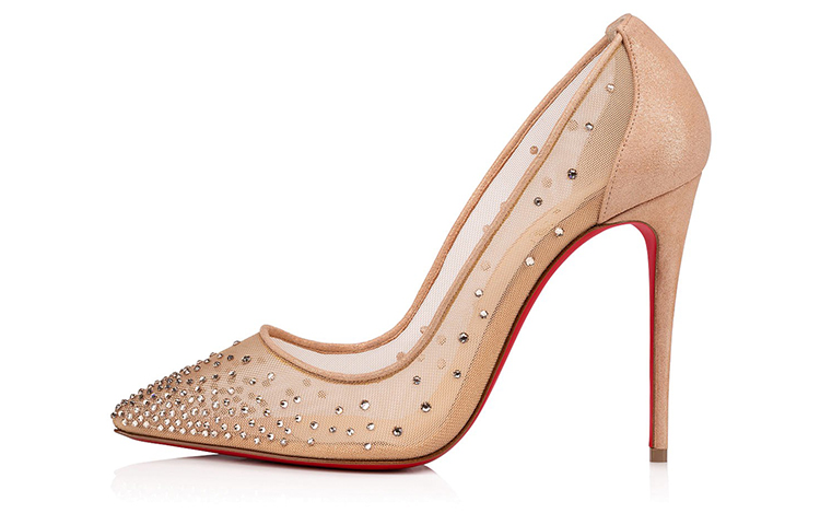 Buy (Women) Christian Louboutin Follies Strass 100 Light Silk 'Beige' 3180466F065