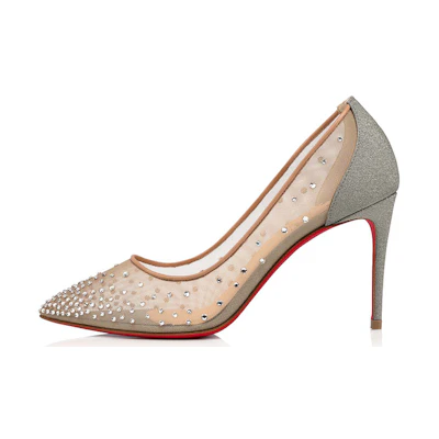 (W) Christian Louboutin Follies Strass 'Beige Fashion High Heels'