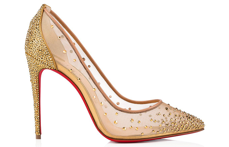 (W) Christian Louboutin Follies Strass 'Beige Fashion High Heel' 圖 2