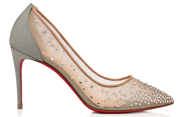(W) Christian Louboutin Follies Strass 'Beige Fashion High Heels' 圖 2